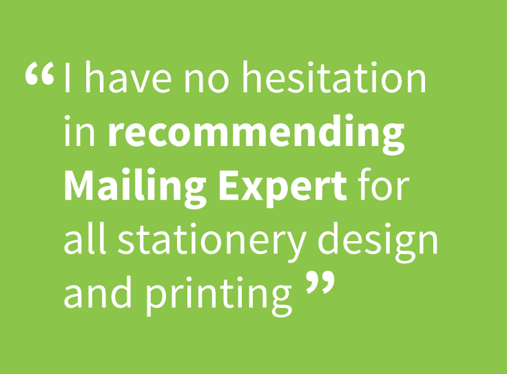 Mailing Expert print design testimonial